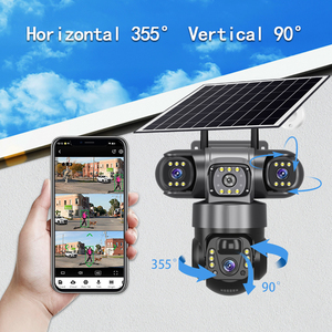Fabrika toptan 12MP güneş 3 Lens Outdoor Pro açık PTZ güvenlik kamera su geçirmez iki yönlü interkom gece görüş monitör kam - Product Image 6