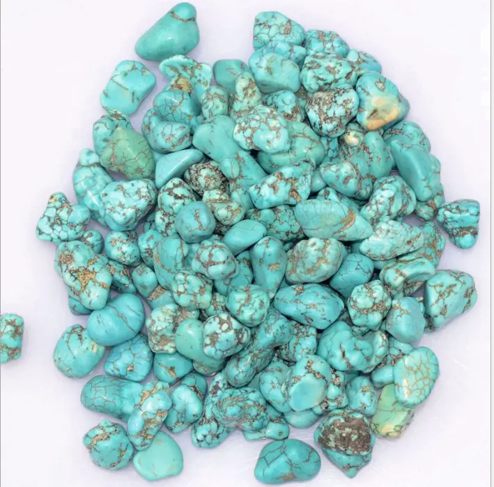 Wholesale natural crystal turquoise rough stone tumbled healing stone raw turquoise gravel for decoration