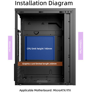 COOLMOONOEMデスクトップパソコンゲーミングミニPCケースA-ATX/ ITX SPCCミッドタワーPCケースビジネスオフィスミニケースPC - Product Image 6