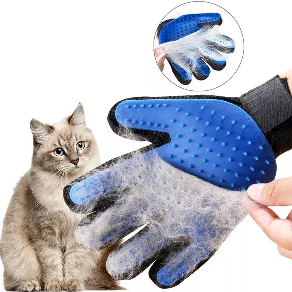 Katzen pflege Haar Enthaarung bürste Haustier Handschuh für Katzen Bad Clean Massage Haarentferner