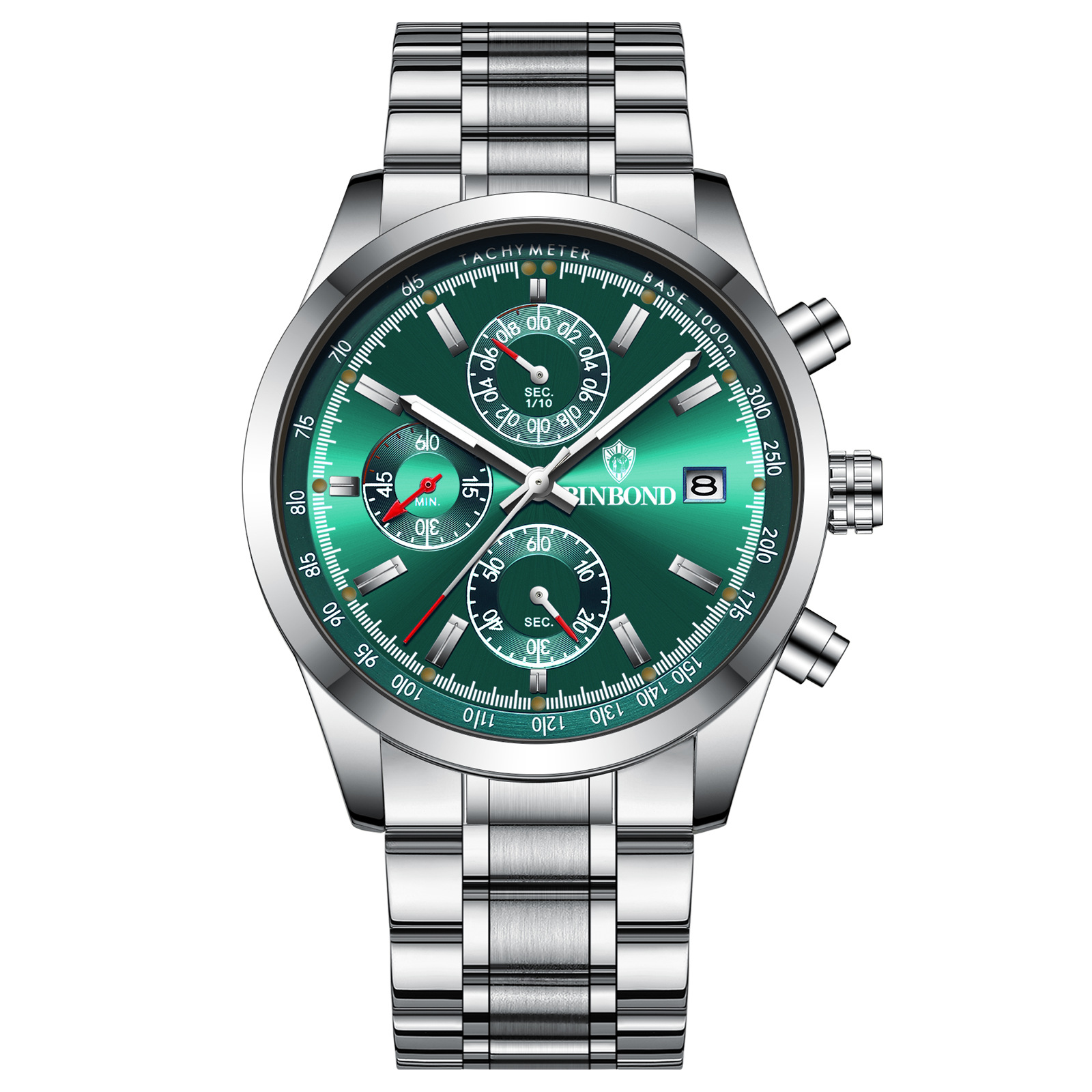 Acier blanc - cadran vert