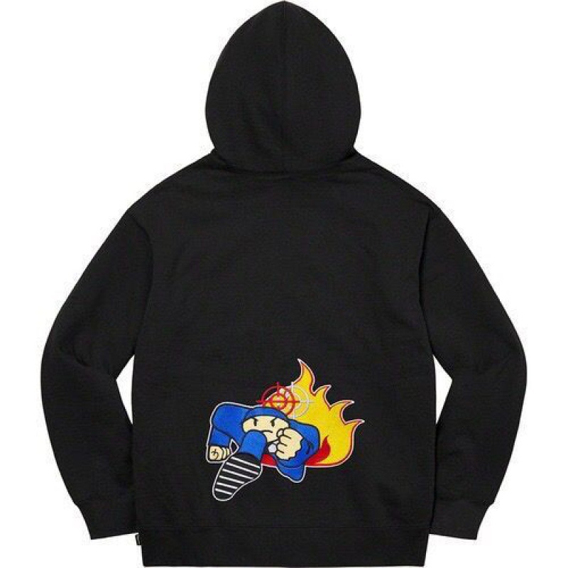 E552 broderie dessin animé noir