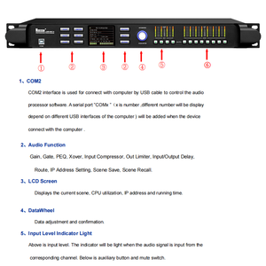 ドライバーラックイコライザークロスオーバー4ウェイオーディオ4 in 8 Out Dsp FirフィルターNuoxun Dspプロセッサ - Product Image 6