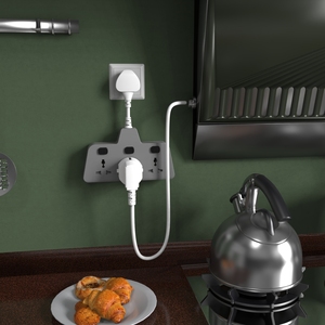 Toma de corriente universal 10A con 3 interruptores individuales Cargador de pared de múltiples salidas para múltiples dispositivos