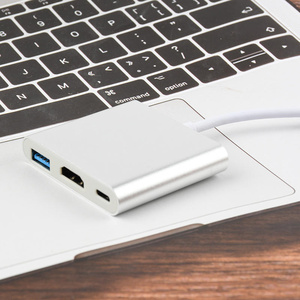 ฮับ3.1 Type-C ความเร็วสูง3ใน1 USB C ไปยัง HD-MI + USB3.0 + PD ฮับชาร์จ4K สำหรับ MacBook - Product Image 2