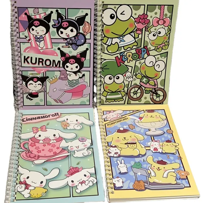 Ruunjoy A5 Sanrio bobin dizüstü Kawaii Kulomi Cinnamoroll Workbook karikatür öğrenci dizüstü okul malzemeleri tatil hediye