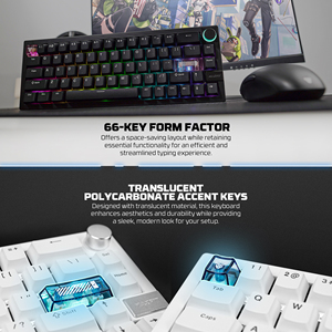 FANTECH MK920 <strong>Mechanical</strong> <strong>Keyboard</strong> Tri-Mode Connection ARGB Anti Ghosting Multifunction Encoder Programmable Gaming <strong>Keyboard</strong> - Product Image 6