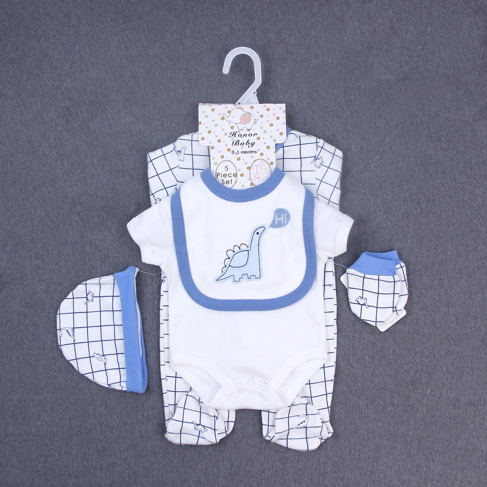 Hola, ropa de bebé Bronosaurus azul.