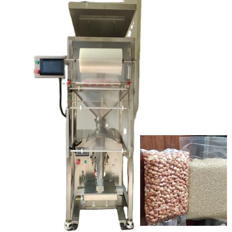 Machine d'emballage sous vide verticale automatique VFFS de 1kg pour sac de brique de riz pour granulés de viande poisson noix céréales machine d'emballage sous vide