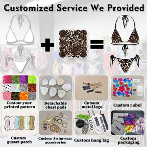 Hot Sale Frauen Bikini Custom Logo Bademode Hochwertige Sexy Leoparden muster Tanga Bikini Hersteller OEM High Waisted Swimwear - Product Image 3