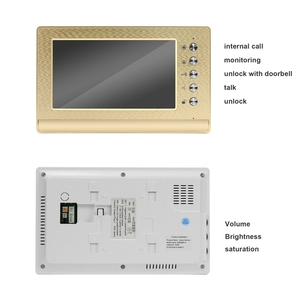 Cámara delgada inteligente de seguridad para el hogar, 7 pulgadas, videoportero dorado, sistema de intercomunicación de control de entrada - Product Image 2