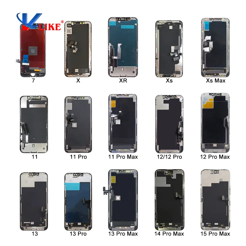 Tela LCD para celular iphone 7 8 x xs xr 11 12 13 pro max tela OLED incell para iPhone atacado