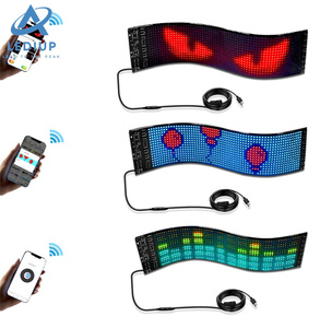 LEDIUP App di controllo cartello flessibile USB <span class=keywords><strong>LED</strong></span> per auto insegne programmabili messaggio a scorrimento personalizzato <span class=keywords><strong>Display</strong></span> digitale pannello a matrice a <span class=keywords><strong>Led</strong></span>
