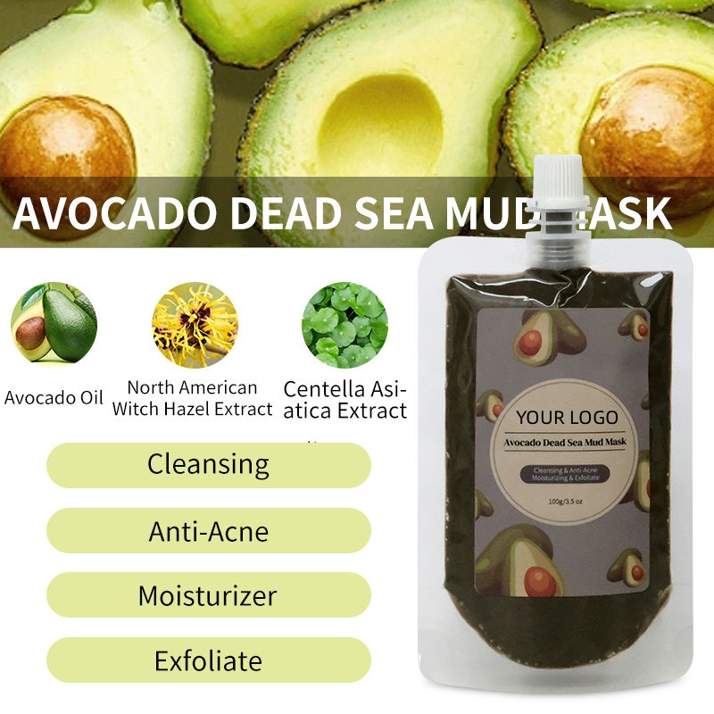 Máscara de barro de arcilla del Mar Muerto de aguacate