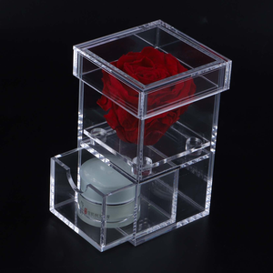 Akrilik tek gül kutusu akrilik korunmuş çiçek ekran kutusu ile çekmece - Product Image 5