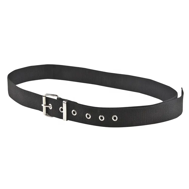 Custom classical round hole tactical buckle elastic belts woven canvas custom logo belt mens