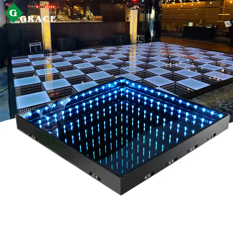 Grace Interactive DJ Light 2ft By 2ft Espelho 3D sem fio LED Ímã de Configuração rápida para pista de dança