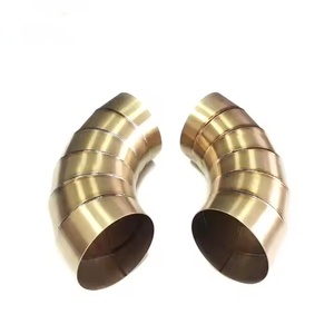 <strong>4</strong>&quot; 1.0mm Titanium Pie Cuts Elbow 1.5D <strong>Radius</strong> 90 Degree Golden Burnt Pie Cut Bends for Exhaust Pipe System - Product Image 2