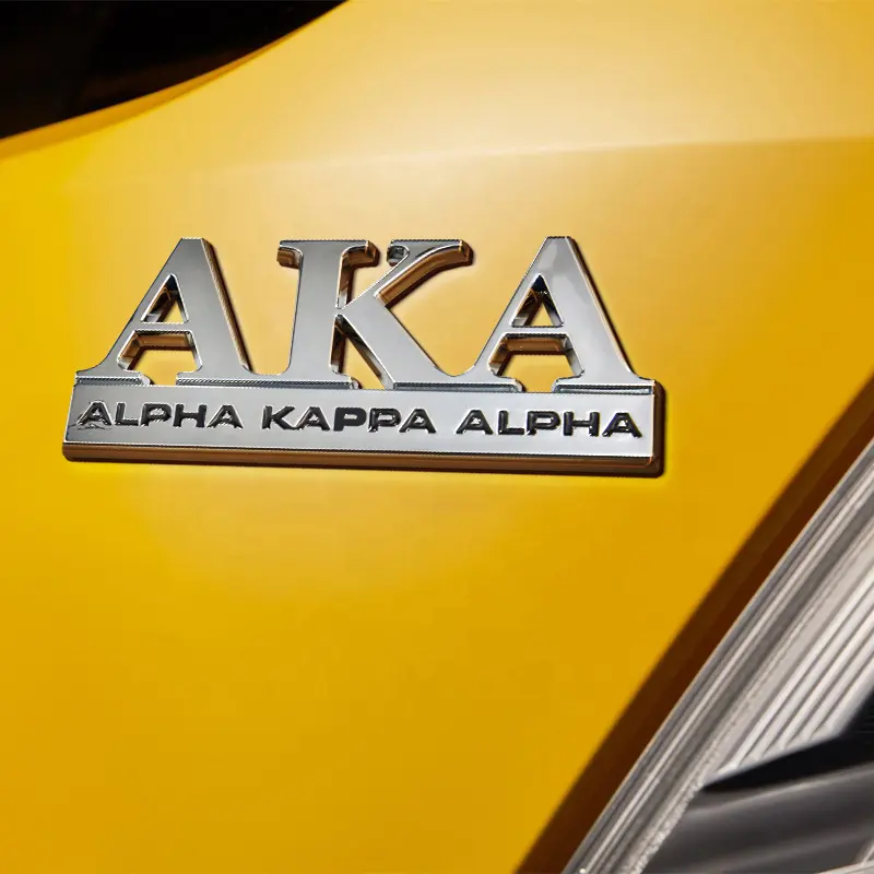 Plastic ABS chrome auto car emblem badge stickers FOR ALPHA KAPPA ALPHA AKA