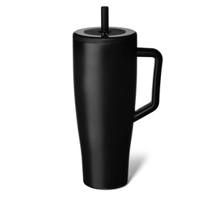 Sınır ötesi yeni 40oz araba fincan, büyük kapasiteli vakum çift katmanlı buz kral kolu ile, yalıtımlı, saman