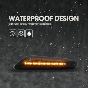 Amber Dynamic Turn signal Lamp with Smoke Black Len Flow Side Blinker Indicator Yellow Sequential <strong>Led</strong> Car Side Marker Light - Product Image 6