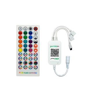 Xu hướng mới 24 phím không dây Micro 12V <span class=keywords><strong>RF</strong></span> âm thanh màu xanh răng KTV <span class=keywords><strong>RGB</strong></span> âm nhạc phản ứng <span class=keywords><strong>LED</strong></span> tường ánh sáng dimmer điều khiển âm nhạc màu xanh răng - Product Image 1