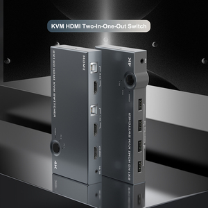 PC电脑KVM HDMI切换器4K 60HZ 2端口HDMI USB IN 1 HDMI 4 USB输出KVM开关