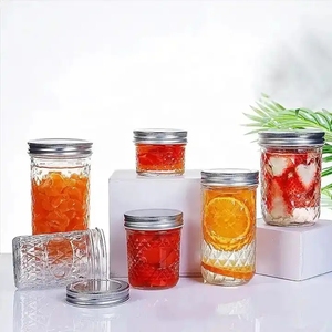 Round Glass <strong>Mason</strong> Jars with Lids 100ml 200ml 250ml 300ml 350ml 500ml 650ml Empty clear Storage Jars for Food - Product Image 3