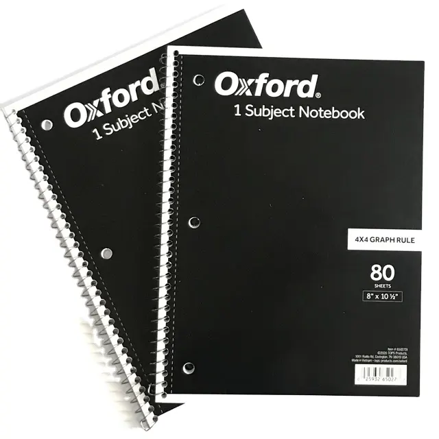 सबसे अधिक बिकने वाली उच्च गुणवत्ता वाली सर्पिल नोटबुक 80 शीट काली आंखों की सुरक्षात्मक चमक कागज और छिद्रित लाइन के साथ