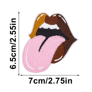 Màu xanh lá cây Vải Thêu melanin ma thuật Đen Cô Gái Đính tùy chỉnh thêu vá cho quần áo & Mũ Nhà Máy Bán buôn thấp moq - Product Image 4