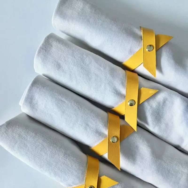 Nuovo stile nordico cerimonia nuziale in pelle porta tovagliette fibbia PU portatovagliolo per festa Hotel ristorante tavolo fibbia