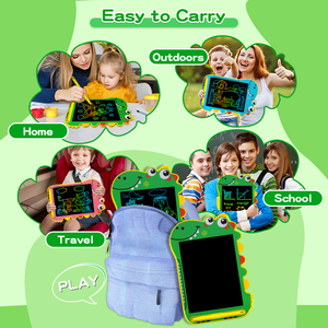 Ultra dünner interaktiver Dinosaurier-Cartoon-Zeichen tablett Kinder sicherheits modus LCD-Schreib schiefer aus strap azier fähigem Kunststoff - Product Image 6