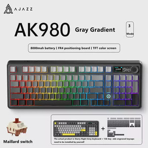 AK980 Tri-mode BT 2.4G Wireless Gaming Hot Swap Mechanincal <strong>Keyboard</strong> TFT Color Screen <strong>Customized</strong> 75% Layout Gasket for PC Laptop - Product Image 6