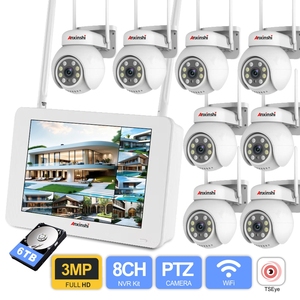 Kit de cámara Wifi con Monitor NVR Cámara PTZ inalámbrica Audio bidireccional Detección humana inteligente Sistema de cámara de seguridad inalámbrica P2P - Product Image 2