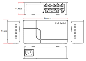 Watchdog fonksiyonu ile Gigabit Uplink portu akıllı POE anahtarı ile basit plastik kabuk PoE anahtarı 8-port 100M - Product Image 6