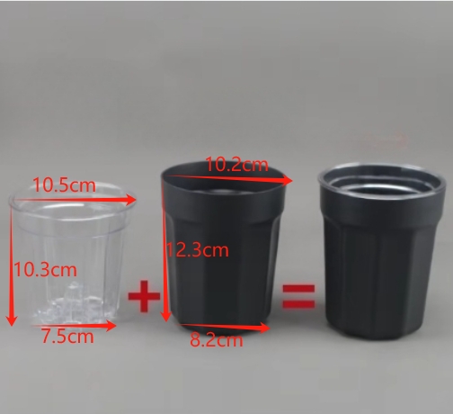 Transparent 10 + black 10 (cotton column included)