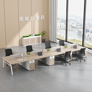 <strong>Simple</strong> Modern Office <strong>Desk</strong> with Financial <strong>Computer</strong> Chair Double Four Six-Person Combinations for Offices - Product Image 3