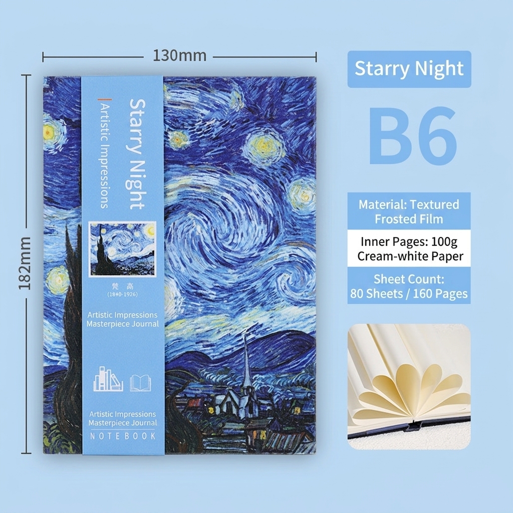 blue Starry night-b6-100g-80 sheets