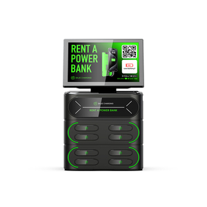 <strong>Emergency</strong> Charging Station 8 Slots Portable Stackable Machine with 8 Pcs Powerbank with Screen for Advertisement for Commercial - Product Image 1