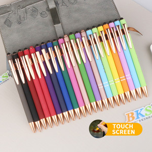 热卖带手写笔的圆珠笔，定制多色软触摸点击金属笔 - Product Image 5