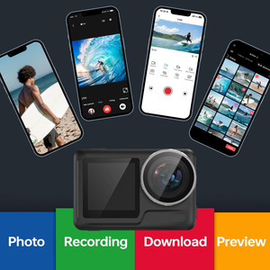 Ống kính kép 5K vlog nhỏ 170 độ 1080p cơ thể không thấm nước Wifi 4K 60fps thể thao Cam hành động & Thể thao Phụ Kiện máy ảnh - Product Image 6