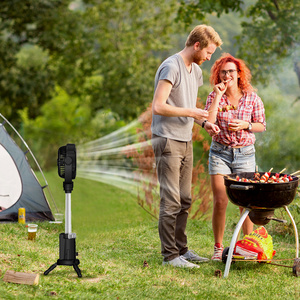 <strong>Remote</strong> Control Camping Fan with RGB Light Power Bank &amp; Auto Oscillation Telescopic Handle Three-Speed <strong>AU</strong> for Outdoor Use - Product Image 5