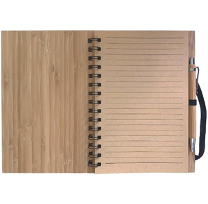 Cadernos espirais A5 personalizáveis com corda elástica Metal Gold Corner Colorido Linen Cover Bamboo Hardcover Planner Journals