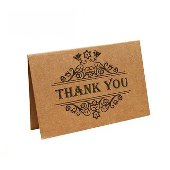 custom printing handwritten recyclable paper brown kraft wedding greeting thank you cards