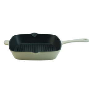 Yüksek kalite 26CM kırmızı emaye yapışmaz dökme demir kare barbekü biftek kızartma pişirme gaz için ızgara tavası yeni fabrika fiyatlı tava - Product Image 1