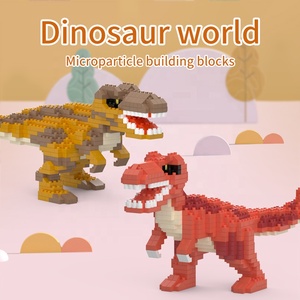 DIY Assembly 600 + pcs Micro บล็อกอาคารชุดไดโนเสาร์ Series T-Rex จําลองไดโนเสาร์อิฐชุดมินิอนุภาคสําหรับ 8 + - Product Image 4