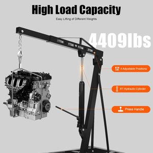 2 Ton portatile pieghevole gru idraulica per la riparazione automobilistica per il carico del motore di scarico del cuscinetto strumenti di riparazione pneumatici