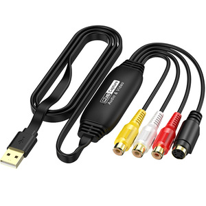 Tarjeta de captura de vídeo USB, conector RCA Plug-and-Play, captura de señal de datos AV, Compatible con Android WIN11, resolución de 1080p, HDTV, PVC - Product Image 1