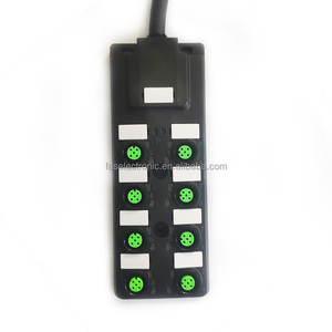 FAS M12 M8 Ports Junction Boxes Female Male Distribution Boxes with 3 Core/ <strong>4</strong> Core <strong>Input</strong> Connector for Power Electric