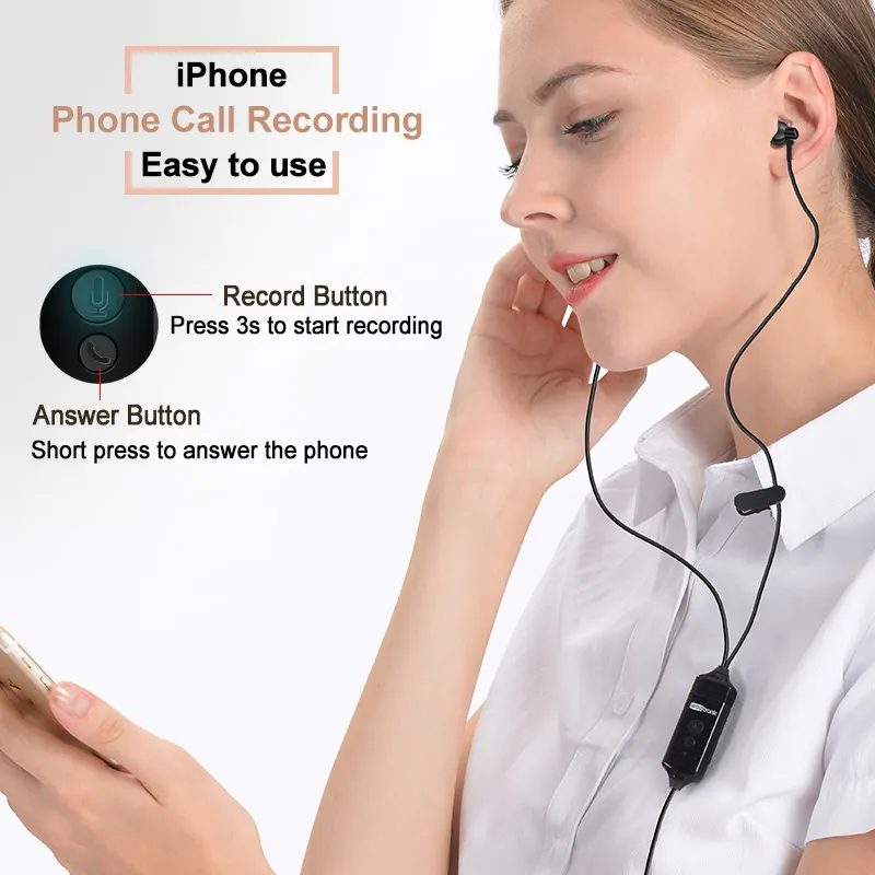 Earphone Perekam Suara untuk Iphone, Perangkat Lunak Sosial Rekaman Rapat Kelas Online